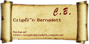 Czigán Bernadett névjegykártya